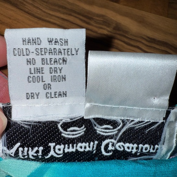 Aliki Yamani Silk Blouse Abstract Button Down Long Sleeve Womens 100% silk large - Picture 5 of 7